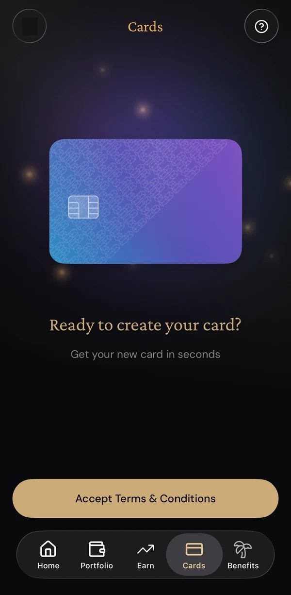 이더파이 Cards의 카드 발급 약관 동의 버튼